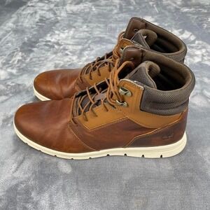 Timberland brown leather lace up boots Size US 12
